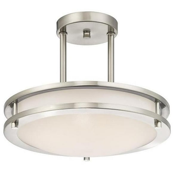 Westinghouse 6400900 11.88 in. Dimmable LED Indoor Semi Flush Mount Ceiling Fixture, Brushed Nickel