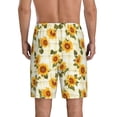 thumbnail image 4 of Lsque Light Green Plaid Sunflower Mens Sleep Pajama Shorts,Short Pajama Pants, Cotton Ultra-Soft Knit-3X-Large, 4 of 9