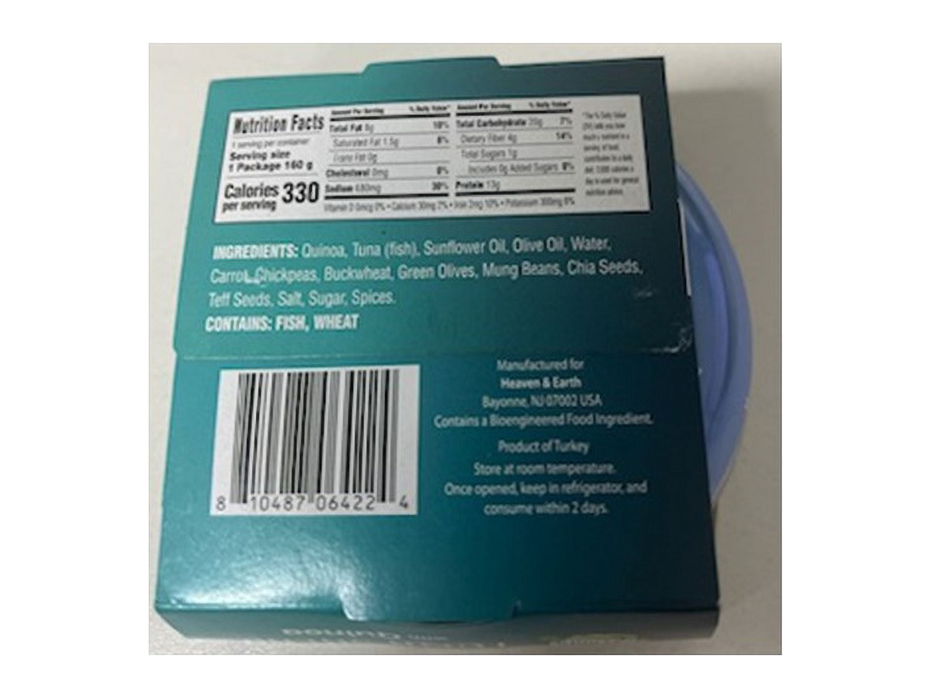 (3 pack) Heaven & Earth Tuna Salad with Quinoa, Ready to Eat, 5.64 oz
