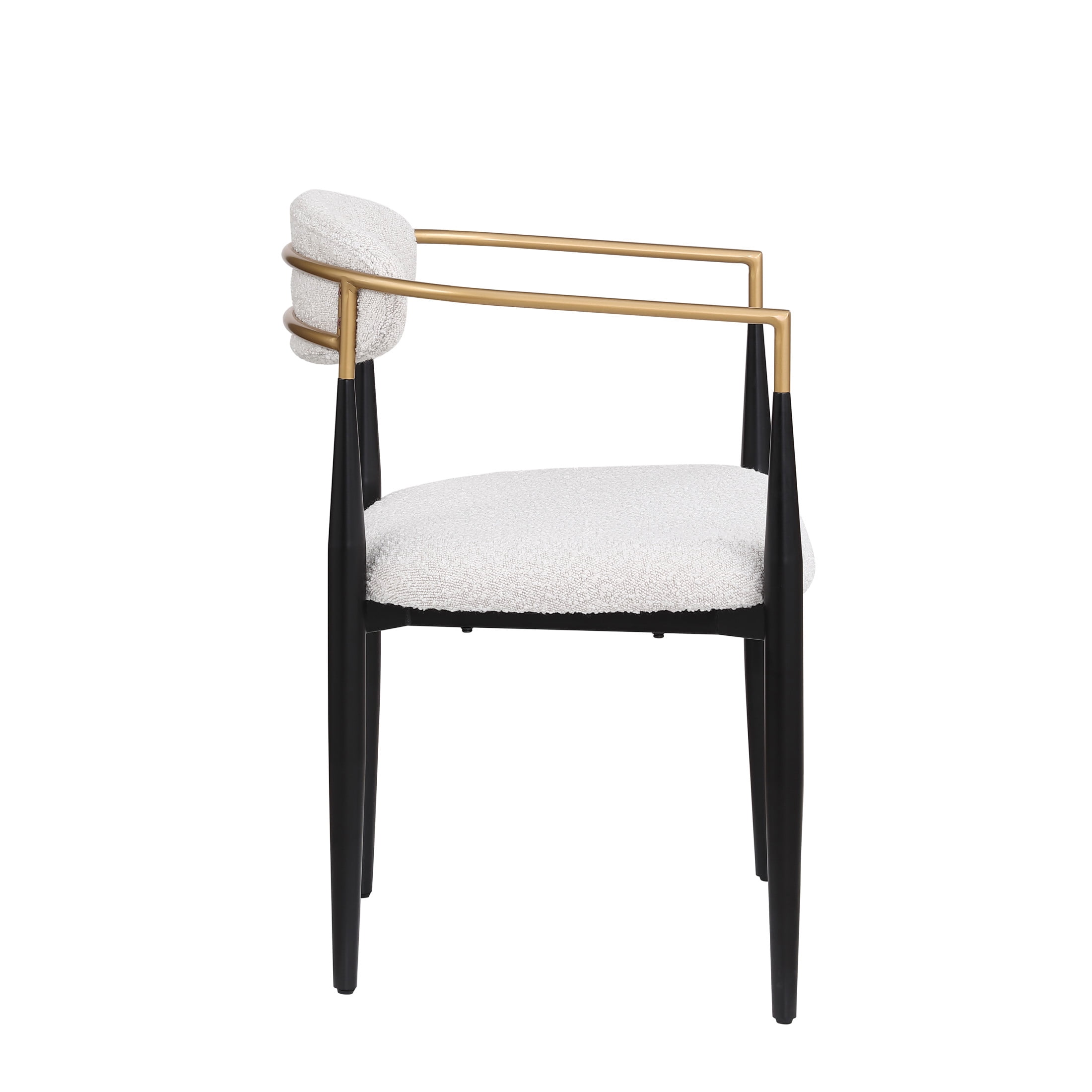 Barnes Modern Glam Beige, Black, & Gold Colored Cushioned Dining Chair