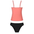 thumbnail image 5 of Antinious Women Period Solid Round Neck Short Bottom Built In Cup Wireless Stylish 2 Piece Bikinis Set, 5 of 5