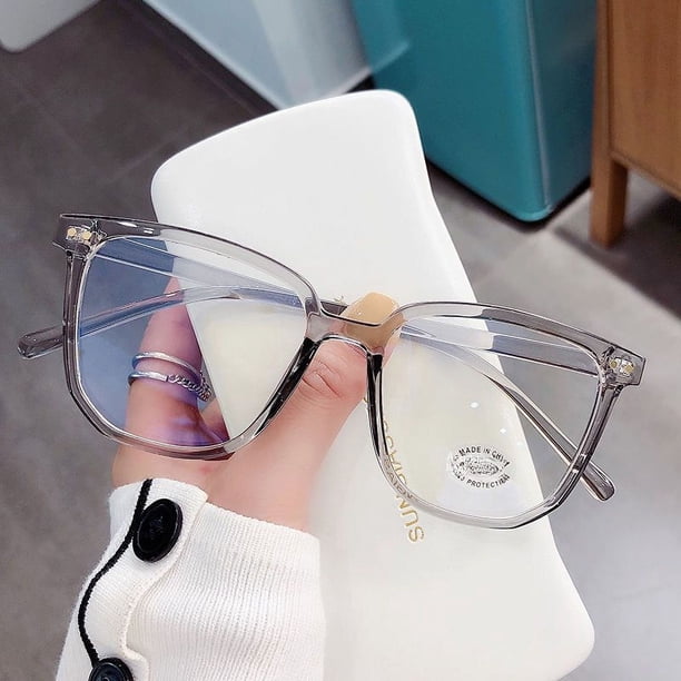 Montura de gafas Retro de estilo coreano para hombre, espejo de proximidad con luz antiazul a la moda, espejo plano de cara grande para más personas
