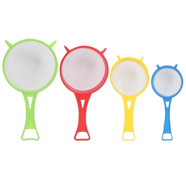Manual Flour Sieve Strainer Set, Fine Mesh Colander Baking Tool, Multifunctional Filter with Handle, Compact Handheld Sifter for Home Baking, Cooking, and Straining