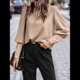 thumbnail image 4 of Blusa Elegante de Larga con Cuello Redondo para Mujer, Ideal para Otoño e Invierno, con Botones en la Espalda Albaricoque XL, 4 of 7