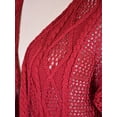 thumbnail image 5 of En Creme Sweet Holiday Long Sleeve Open Front Duo Pocket Cable Knit Sweater, 5 of 5