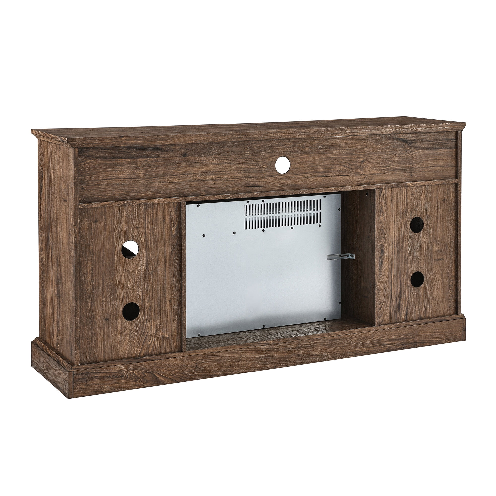 Indoor Fireplace 60 Inch Electric Fireplace Entertainment Center With Door Sensor-Reclaimed Barnwood Color,Fireplace Accessories