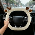 thumbnail image 6 of Hometravel Double D Steering Wheel Cover, Plush Deer Pattern Winter Design, Thermal Protective Sleeve for Enhanced Driving Comfort, 6 of 6