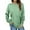 Mint Green, variant on Lenago Plus Size Tops for Women Fashion Autumn Winter Solid Round-Neck Pullover Long Sleeve Tunic Tops Blouses Shirt on Clearance