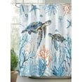 thumbnail image 2 of Shower Curtain Ocean Turtle Shower Curtains for Bathroom, Waterproof Polyester Shower Curtain Set with Hooks, Stall Long Size 54"x78" Starfish Coral Blue, 2 of 6