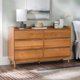 thumbnail image 3 of Modern Solid Wood 6-Drawer Dresser with Gallery-Top, 55 Inch, Caramel, dresser  tocadores para el dormitorio , makeup table My Lux Decor Round, 3 of 8