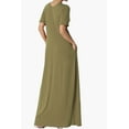 thumbnail image 4 of TheMogan Women's S~3X Soft Jersey Oversized V-Neck Short Sleeve Maxi Dress W Pocket, 4 of 6