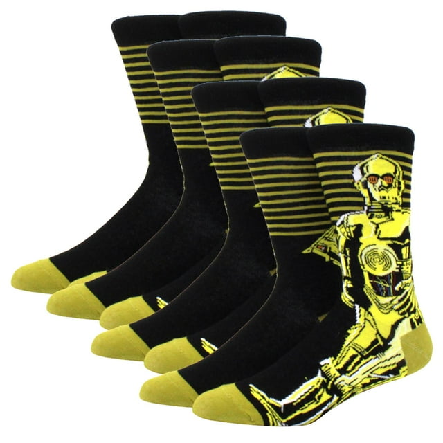 Calcetin de Star Wars SockStarWar02 4 Pares 6.5-10.5US C3PO Calcetines Tubo Medio Algodón.