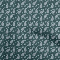 oneOone Viscose Jersey Teal Green Fabric Florals Dress Material Fabric Print Fabric By The Yard 60 Inch Wide