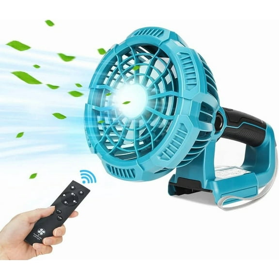 For Makita Jobsite Fan Cordless Fan 14.4-20V Li-Ion Battery USB Light Remote