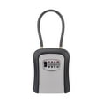 thumbnail image 4 of figatia Box Key Security Box with 4 Digit Combination Steel Cable Shackle Weatherproof Portable for Door Knob or Car Durable Grey, 4 of 8