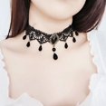 thumbnail image 1 of Collar gótico Lolita de estilo oscuro, collar gargantilla de cadena de clavícula con rosa vintage para mujer, 1 of 1
