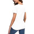 thumbnail image 2 of T-shirt Henley à Manches Courtes/longues pour Femmes, Décontracté, Basique, 2 of 2