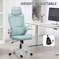 thumbnail image 3 of CoSoTower High Back Office Chair, Mesh Computer Chair with Rotatable Headrest, Lumbar Back Support, Adjustable Height, Light Blue, 3 of 7