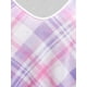 thumbnail image 3 of Tank Top Estratificado de Tirantes Finos de Cuadros de Talla Extra Rosegal Camisetas sin mangas de talla grande, 3 of 5