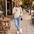 thumbnail image 6 of Quarter Zip Sweatshirt Women Half Zipper Workout Oversized Hoodies with Pocket Lightweight Y2K Pullover 2026 Tops Beige M, 6 of 9