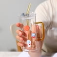thumbnail image 4 of Insulated Glass Tumbler with Reusable Straw and Lid 400ML Leakproof Cup for Iced Coffee Juice Milk Cold Beverages, 4 of 4