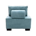 thumbnail image 4 of Living Room Ottoman Lazy Chair, Armless Accent Chair with Polyester Fabric Finish, Upholstered Barrel Sofa with Removable Pillow for Bedroom Office Lounge, 275lbs Load Mint Green, 4 of 9