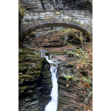 Canvas Print State New Waterfall Watkins Glen York Park Stretched Canvas 10 x