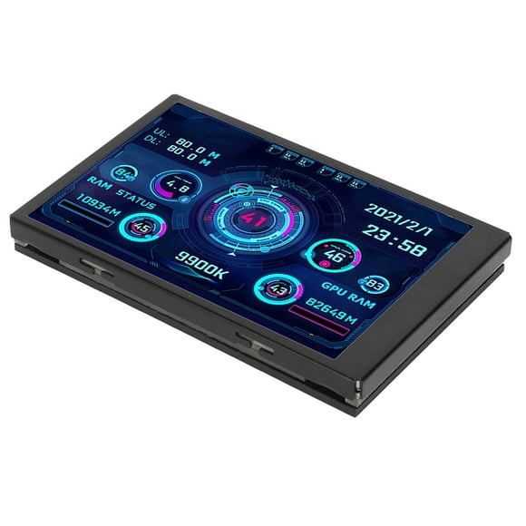 Computer Temp Monitor, 3.5 Inch PC Temperature Display PC CPU RAM Hard Disk Data Monitor with Stand, PC Sensor Panel Display Temperature Monitor for Computer Case