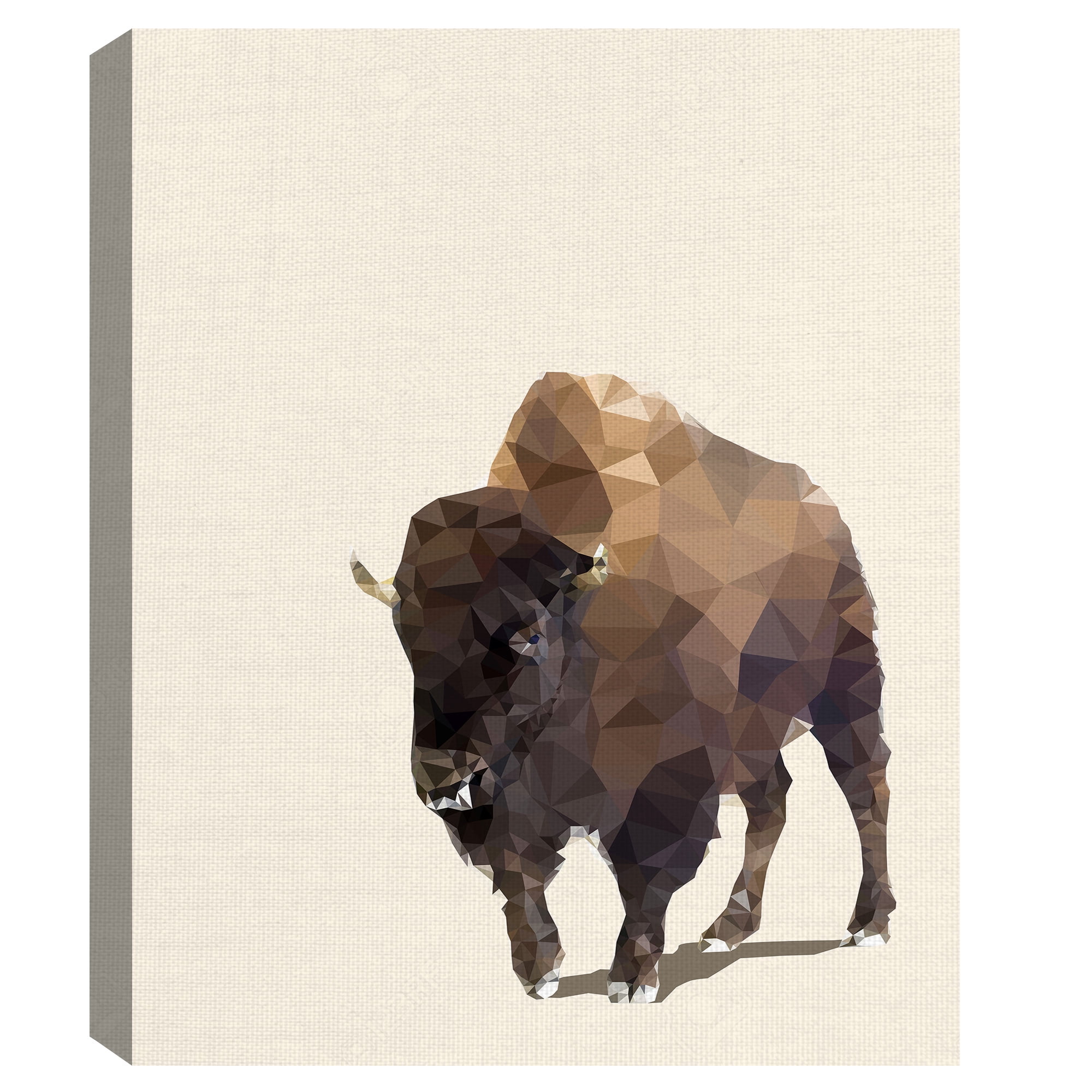 Masterpiece Art Gallery Fractal Bison Ivory By The Studio Canvas Art Print 22" x 28"
