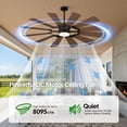 thumbnail image 5 of 72 inch Large Outdoor Ceiling Fans for Patios with Light, Modern Industrial Quiet DC Wind-mill Fan with Remote, 12 Dual Finish Blades, 3CCT Dimmable, Indoor Outside Patios Porch Living Room, 5 of 15