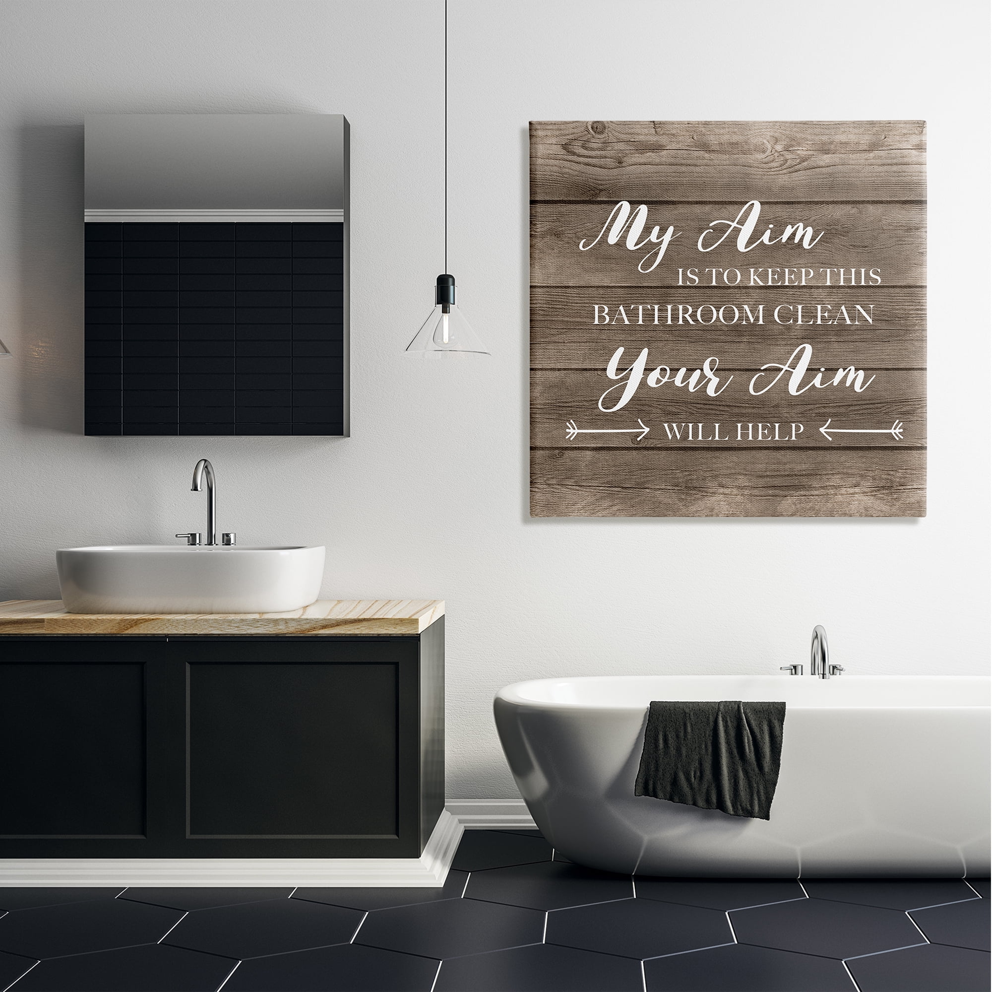 Stupell Industries Your Aim Toilet Cleanliness Funny Motivational Saying,36 x 36, Design by CAD Designs