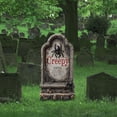 thumbnail image 5 of Yashow Elite Dark Gray Plastic Halloween Tombstone Garden Sign Weatherproof Cemetery Scene Lawn Decoration for outdoor courtyard party, 16 inch, 1-pack, 5 of 7