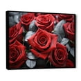 thumbnail image 2 of Designart "Red Grey Rose magic Beauty" Floral Floater Framed Wall Art Living Room, 2 of 7