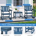 thumbnail image 4 of SERWALL Outdoor Rocking Bistro Set, 3 Pieces Patio Furniture Set, Porch Chairs and Coffee Table Set with Umbrella Hole, for Lawn Balcony Deck, 6-piece Blue, 4 of 10