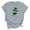 Gray, variant on Saint Patrick Day Womens Shirts Short Sleeve T-Shirt Festival Shamrock Glass Green Print Shirts Pullover Crewneck Holiday Blouse Irish Vacation Fashion Tees Loose Tops M