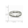 thumbnail image 2 of 4mm Stainless Steel Polished Textured Ring - Size 6, 2 of 2