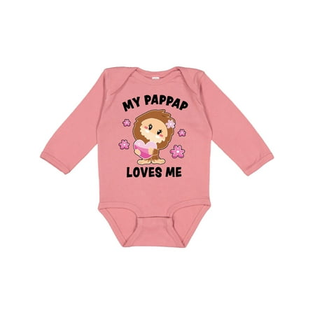 

Inktastic My Pappap Loves Me with Bigfoot Gift Baby Girl Long Sleeve Bodysuit