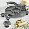 thumbnail image 2 of ARC Tortilla Press 10.4" Include 100 Pcs Parchment Paper, Cast Iron Tortilla Maker, Black Gray, 2 of 5