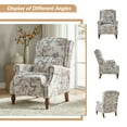 thumbnail image 6 of Manual Recliner Set of 2 Wingback Roll Arm Nailhead Wood Leg Bedroom Navy pattern, 6 of 7