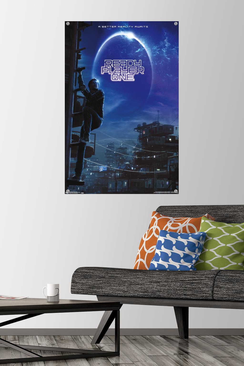 Ready Player One - One Sheet Wall Poster with Push Pins, 22.375" x 34"