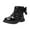 Black-n1, variant on HCNTES Toddler Little Boys Girls Lace-Up Combat Boots Side Zip Ankle Boots Outdoor Hiking Boots(13,Silver-n3)