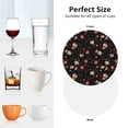 thumbnail image 6 of Lsque Red White Flowers Pattern 4" Drink Coasters Set of 4, PVC Leather Absorbent Coasters, Table Coaster Set Decorative Coffee Cup Coasters Housewarming Gift -Round Shape, 6 of 6