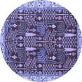 thumbnail image 1 of Ahgly Company Indoor Round Abstract Blue Modern Area Rugs, 5' Round, 1 of 4