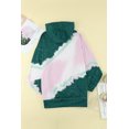 thumbnail image 4 of ABPHQTO Sudadera casual de mujer con capucha y bolsillo con estampado tie-dye verde, 4 of 5