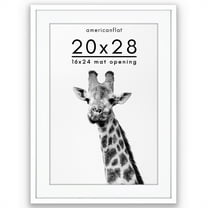 Americanflat 20" x 28" Gallery-Style Picture Frame with Mat to Secure Artwork, Prints, and Photos - White