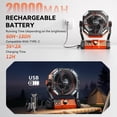 thumbnail image 6 of Camping Fan, 20000mAh Rechargeable   Outdoor Tent Fan with Light and Hook, 6 Speed, Personal USB Desk Fan for Camping, Fishing, Hurricane, Power Outage Essentials, 6 of 6