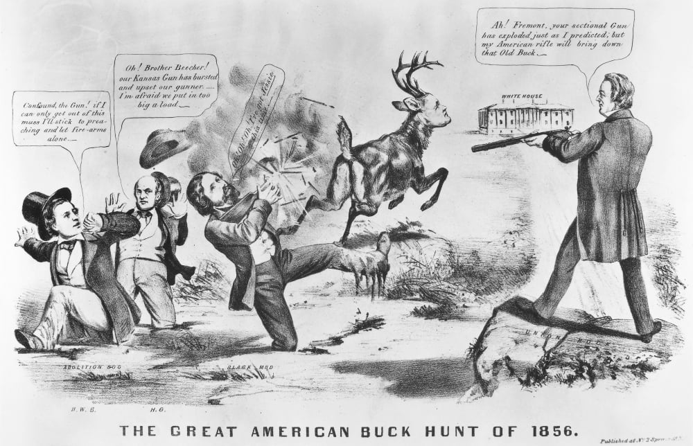 Cartoon Election Of 1856. /N'The Great American Buck Hunt Of 1856