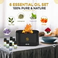 thumbnail image 2 of Flame Air Diffuser One Color Led Humidifier Aromatherapy Black LEOM, 6 Essential Oils Lavender, Rosemarry, Mint, Lemon Grass, Orange, Tea Tree, 2 of 7