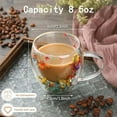 thumbnail image 3 of Water Bottle,Glass Flower Tea Cup 390ml Glass Coffee Cup Insulated Flower Coffee Cup Transparent Cup With Dried Flowers. Tumblers, 3 of 9