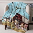thumbnail image 3 of Throw Blanket for Couch Farm Animal Soft Fleece Flannel Blankets Cozy Lightweight Blanket for Home Sofa Living Room Barn Horse Pig Cow Teal Bed Throws 60" x 80", 3 of 9